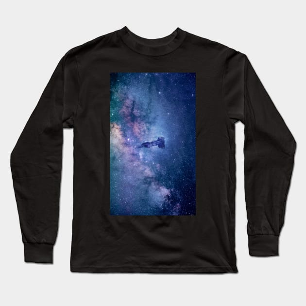 Otter Space, Otter Constellation Long Sleeve T-Shirt by SubtleSplit